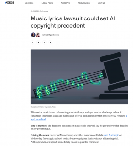Possible AI Copyright Precedent for Music Lyrics?